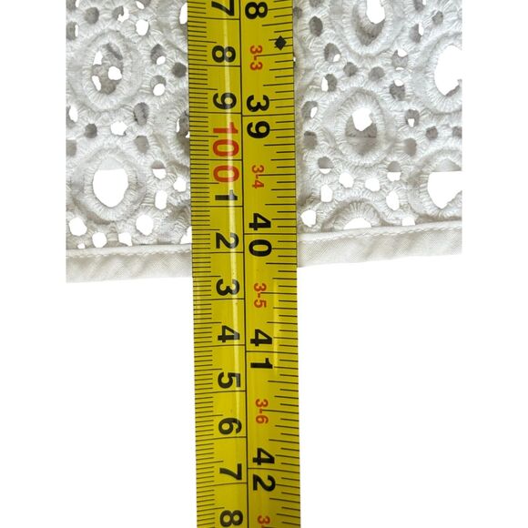 Guess White Eyelet Lace Cutout Sleeveless Summer Fit and Flair Cotton Dress Sz 6 - Picture 15 of 16
